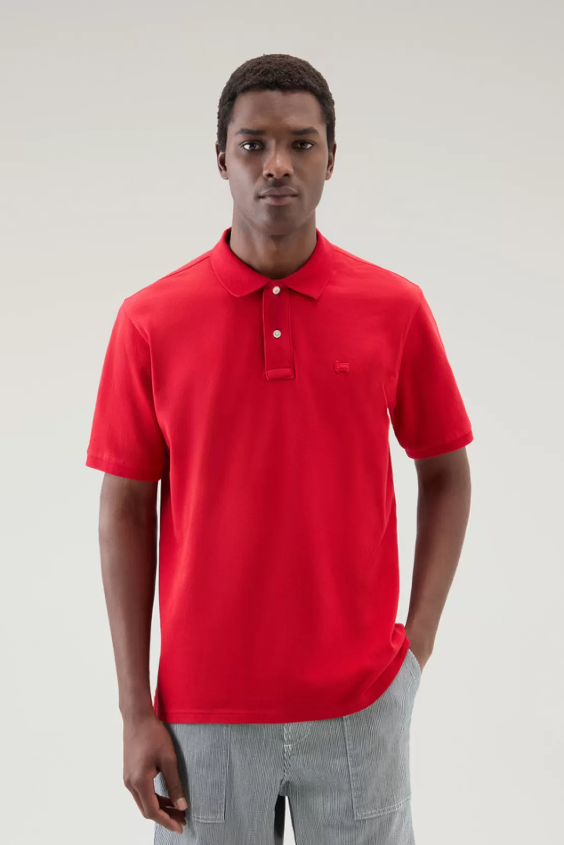Woolrich Polo-Shirt Aus Piqué Aus Reiner Baumwolle Sky Red Outlet